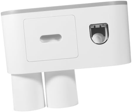 FOYTOKI Wall-Mounted Toothpaste Dispenser Toothbrush Holder with 2 Cups
