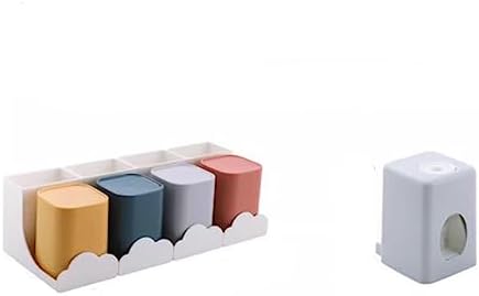 Wall Mounted Toothbrush Holder with Squeezer and Storage