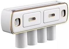 Small Wall-Mounted Toothbrush Holder with Toothpaste Squeeze Device
