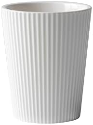 Simple Vertical Pattern Ceramic Wash Cup for Mouthwash - Home Hotel Brush Holder