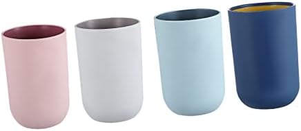 4 Pack Sturdy Leakproof Bathroom Oral Care Tumbler Set