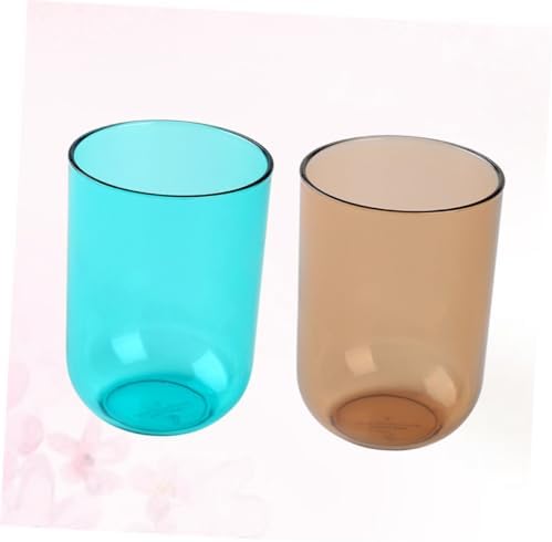 COOLHIYA 2-Piece Transparent Toothbrush Cups Multi-Functional Gargle Mugs for Adults