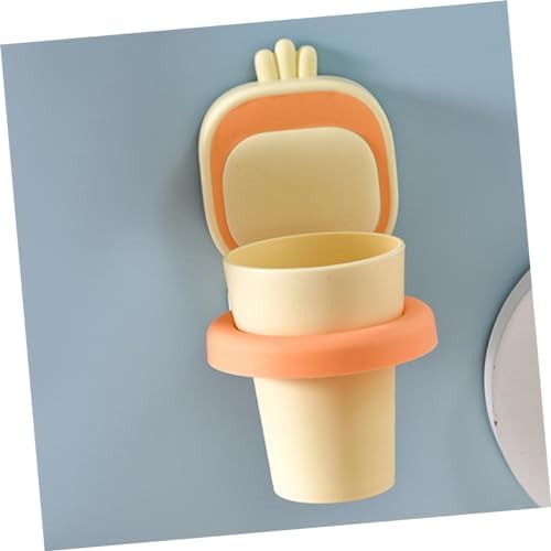 Labrimp 1set Toothbrush Cup Creative Bathroom Holder No Drill Wall-Mounted Design