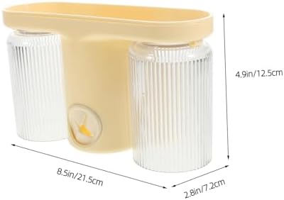 Cabilock Wall Mount Toothbrush Holder Dual Cup No Drill Installation