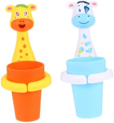 PRETYZOOM 2-Sets Animated Animal Toothbrush Holder for Bathroom