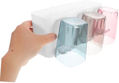 FONDOTIN 1Set Wall Mounted Toothbrush Rack Cup Holder Organizer