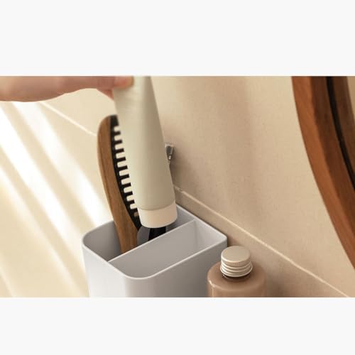 Wall-Mounted Toothbrush Holder Gray Storage Box Bathroom Accessory
