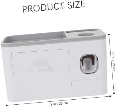 Luxshiny 1Set Wall Mounted Toothbrush Holder with Storage Easy Install Bathroom Organizer