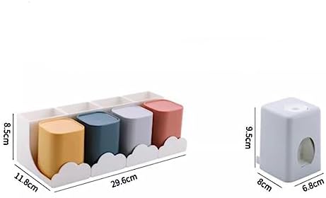 Wall Mounted Toothbrush Holder with Squeezer and Storage