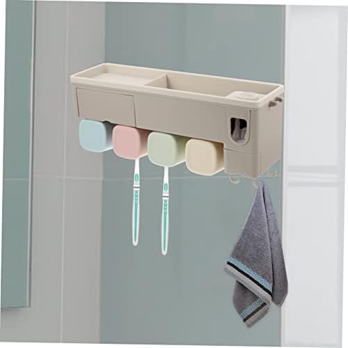Elegant Wall-Mounted Toothbrush Holder with Automatic Dispenser
