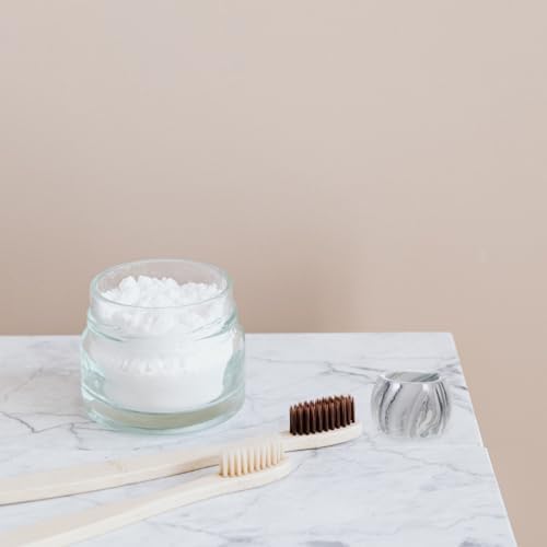 Cabilock 3Pcs Marble Pattern Ceramic Electric Toothbrush Holder - Space Saving Bathroom Organizer
