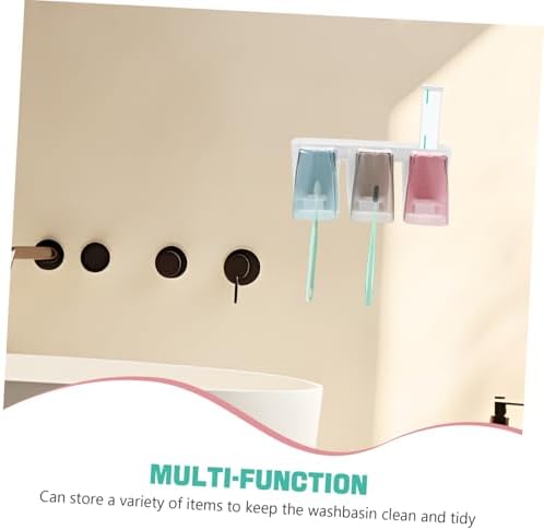 FONDOTIN 1Set Wall Mounted Toothbrush Rack Cup Holder Organizer