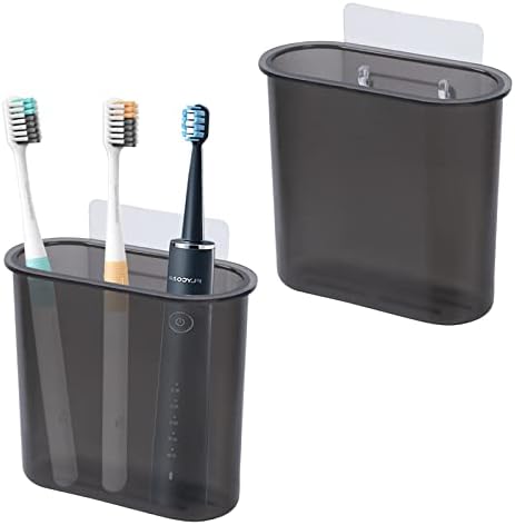 Durable Wall-Mounted Space-Saving Toothbrush Holder Black