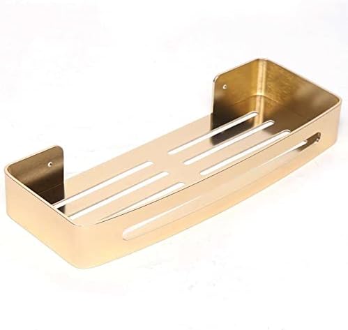 FINANCIALLY LIT Gold Aluminum Single Layer Shower Caddy Storage Shelf - Bathroom Organizer