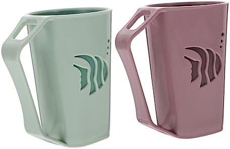 UGH-Free Design ULTECHNOVO 2pcs Wear-Resistant Gargle Cup Toothbrush Holder