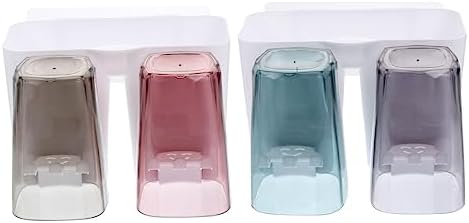 Wall-Mounted Compact 4-Cup Toothbrush Holder