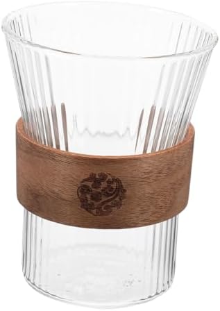 Cabilock Glass Toothbrush Cup with Wooden Handle