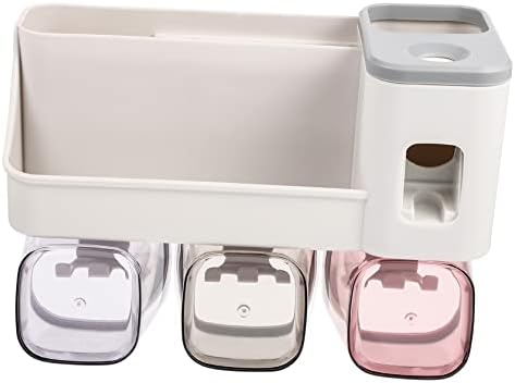 Amosfun Multi-Functional Wall-Mounted Toothbrush and Toothpaste Holder