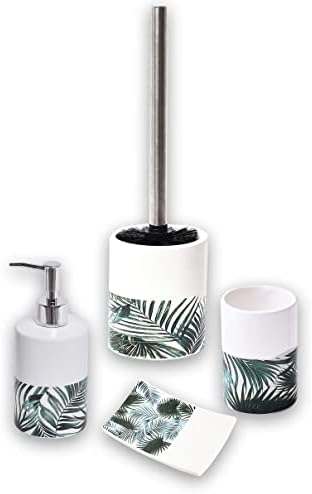 EVIDECO Bath Tumbler Holder Tropical Leaves Design