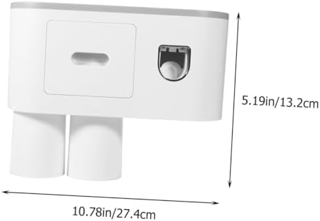 FOYTOKI Wall-Mounted Toothpaste Dispenser Toothbrush Holder with 2 Cups