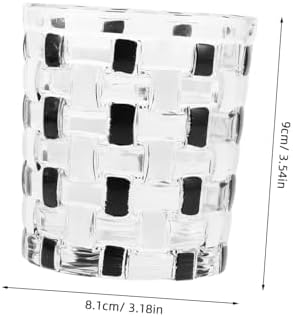 Elegant Checkerboard Glass Toothbrush Holder