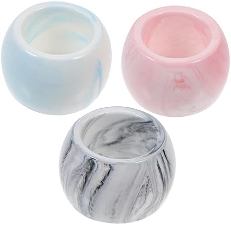 DECHOUS 3Pcs Ceramic Toothbrush Holder with Marble Pattern 1