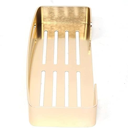 FINANCIALLY LIT Gold Aluminum Single Layer Shower Caddy Storage Shelf - Bathroom Organizer