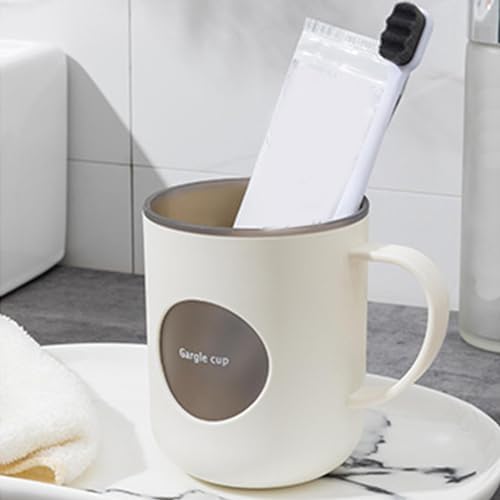 HERCHR Reusable bath tumbler with handle cute toothbrush holder for home