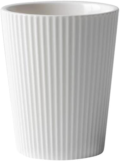Simple Vertical Pattern Ceramic Wash Cup for Mouthwash - Home Hotel Brush Holder