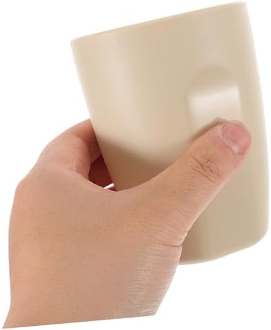 Beatifufu Simple Beige Toothbrush Cup Portable Travel Tumbler