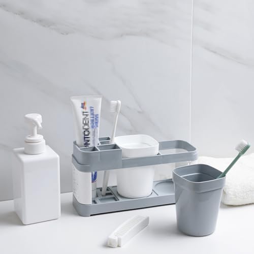 MAGICLULU Track Toothbrush Toothpaste Holder Suction-Cool Design for Home Kitchen