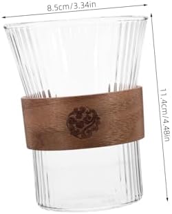 Cabilock Glass Toothbrush Cup with Wooden Handle