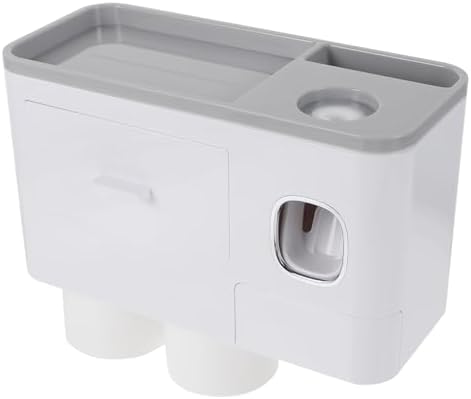 Wall-Mounted Toothbrush Holder with Glass Storage Case Space-Saving Bathroom Organizer