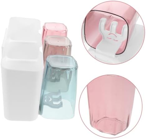 1Set Multifunction Wall Mounted Toothbrush Rack with Cups