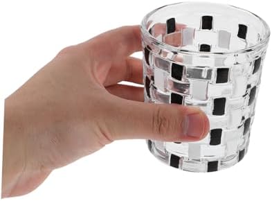 Elegant Checkerboard Glass Toothbrush Holder