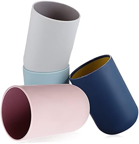 4-Piece Simple Style Toothbrush Tumblers Bathroom Mouthwash Cups Reusable Easy to Clean