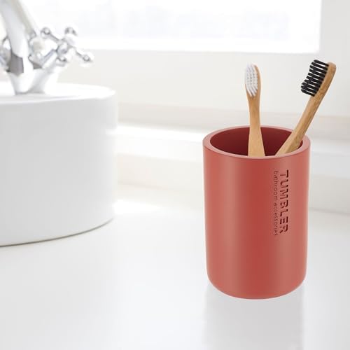 Matte Terracotta Toothbrush Holder for Bathroom Vanity