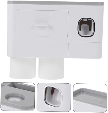 LIFKOME - Easy Mount Wall Toothbrush Holder with Storage Cup