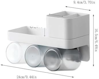 Wall-Mounted Toothbrush Holder Gray Storage Box Bathroom Accessory