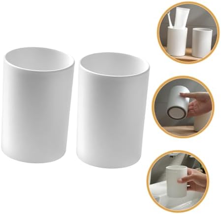 Happyyami 2Pcs Bathroom Tumbler Cups Reusable Unbreakable Multi Purpose Toothbrush and Drinking Cup