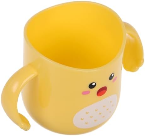 Kisangel Toothbrush Cup Double Handles Durable Cartoon Holder Easy to Clean