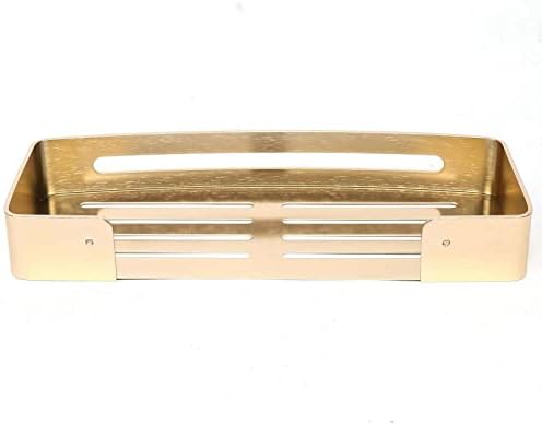 FINANCIALLY LIT Gold Aluminum Single Layer Shower Caddy Storage Shelf - Bathroom Organizer