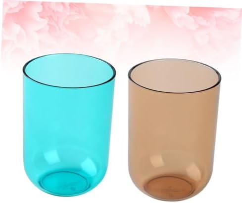 COOLHIYA 2-Piece Transparent Toothbrush Cups Multi-Functional Gargle Mugs for Adults
