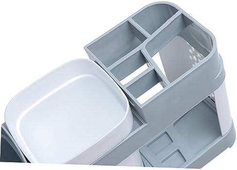 Suction Cup Toothbrush Toothpaste Organizer - 2 Cups 5 Slots Durable Sturdy