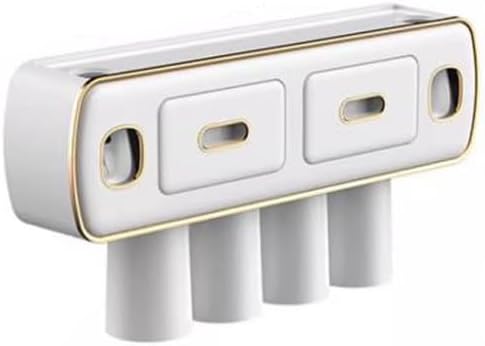 Small Wall-Mounted Toothbrush Holder with Toothpaste Squeeze Device