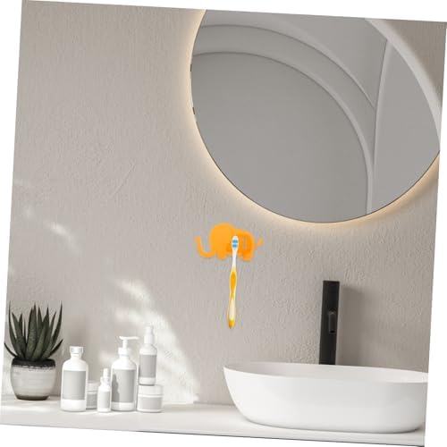 Cabilock Cuddly Elephant Toothbrush Holder Wall-Mounted for Boys Girls