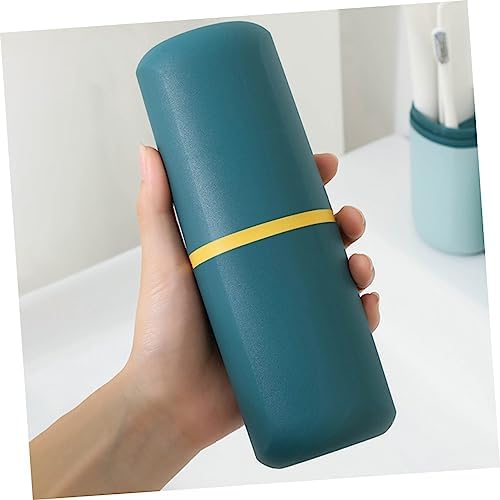 HAKIDZEL 4-Piece Portable Toothbrush Holder with Travel Toothpaste Container Organizer