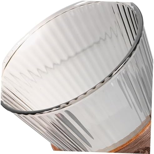 Wakauto Glass Toothbrush Cup with Wood Base