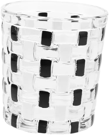 Elegant Checkerboard Glass Toothbrush Holder