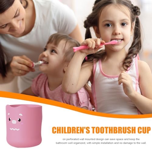Safe Fun KSIEE Kids Toothbrush Cup Cartoon Toothpaste Holder for Children